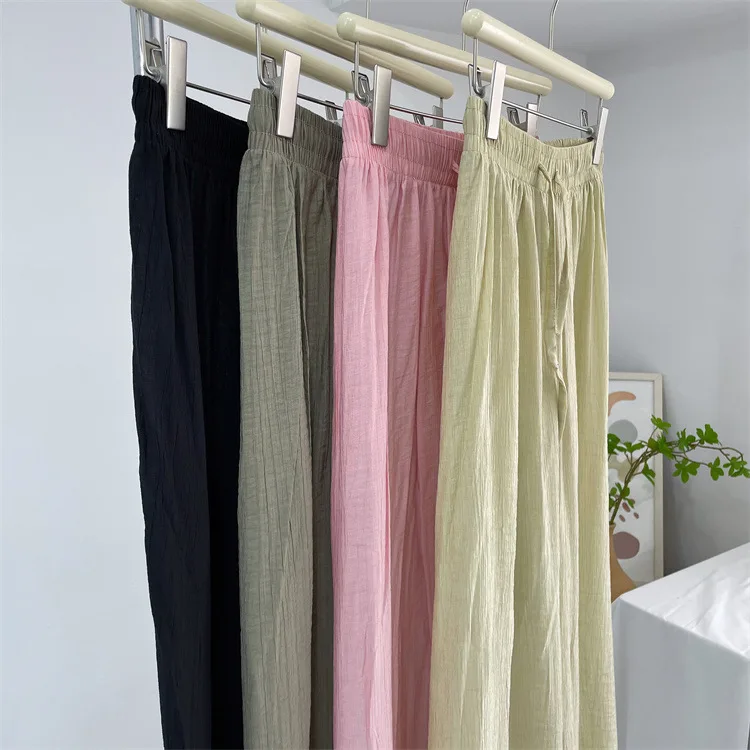 Lazy Zen wide leg pants for women summer light thin cotton linen loose straight pants with pleated texture sun protection pants
Lazy Zen wide leg pants for women summer light thin cotton linen loose straight pants with pleated texture sun protection pants