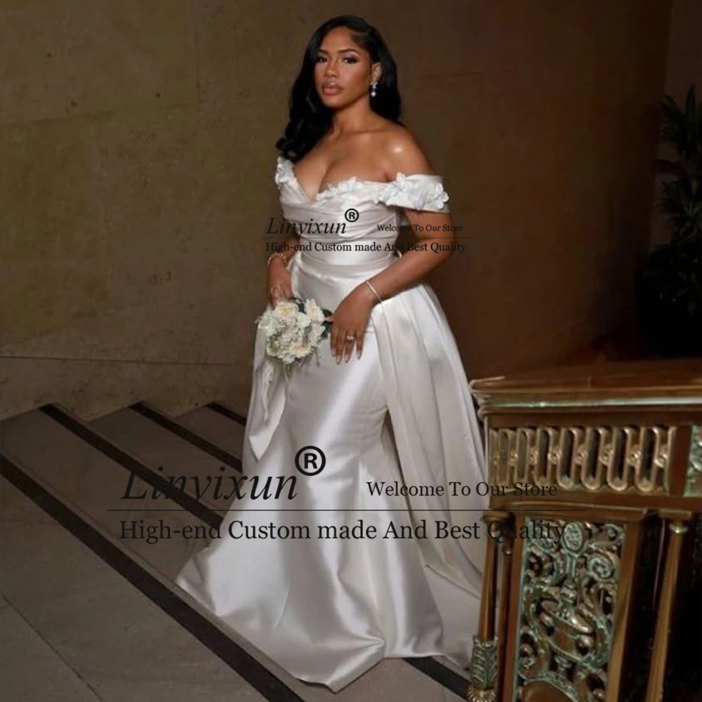 Simple Satin Wedding Dresses for Woman Mermaid Detachable Train Bridal Gowns Off Shoulder Customized Elegant فساتين زفا
Simple Satin Wedding Dresses for Woman Mermaid Detachable Train Bridal Gowns Off Shoulder Customized Elegant فساتين زفا