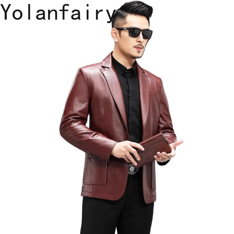 YOLANFAIRY First Layer Cow Leather Jacket Men Autumn Winter Cowhide Suit Leather Jackets Man Slim Fit Business Light Down Coat
YOLANFAIRY First Layer Cow Leather Jacket Men Autumn Winter Cowhide Suit Leather Jackets Man Slim Fit Business Light Down Coat