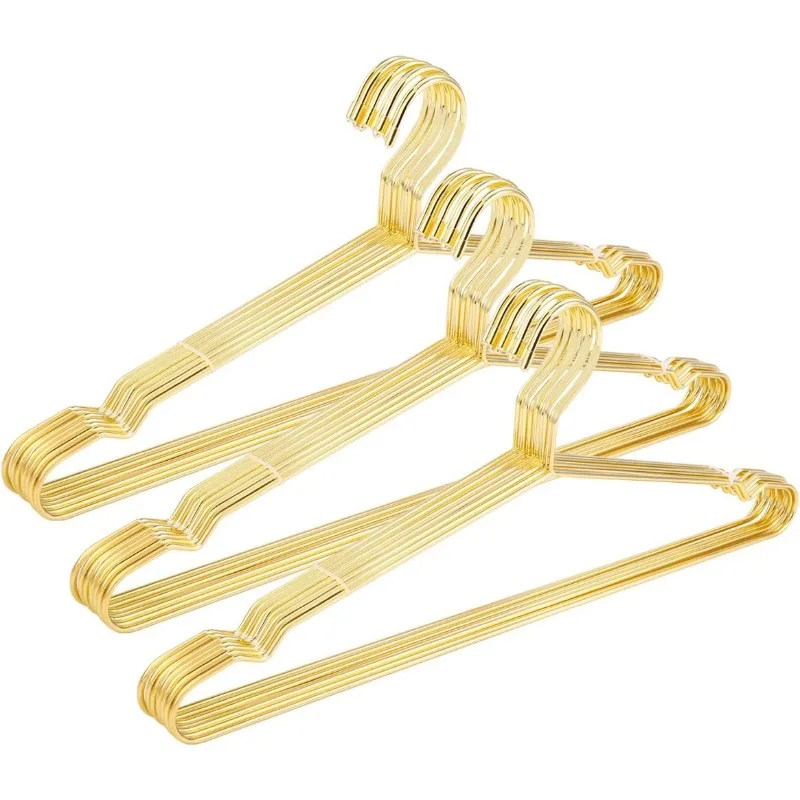17.7" Strong Metal Wire Clothes Hangers, Coat Hanger, Standard Suit Hangers, Metal Shirt Dress Hanger Rack, 30 Pack, Gold
17.7" Strong Metal Wire Clothes Hangers, Coat Hanger, Standard Suit Hangers, Metal Shirt Dress Hanger Rack, 30 Pack, Gold