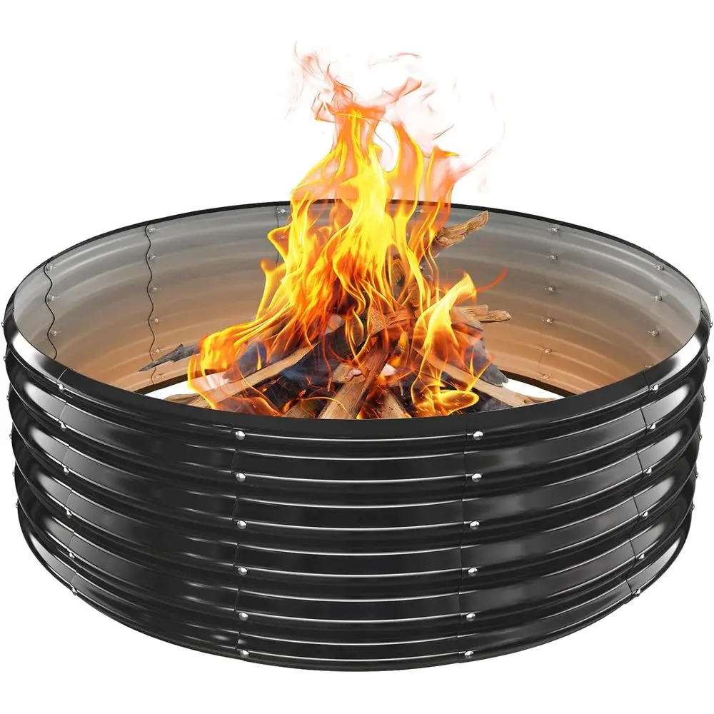 48 Round Galvanized Fire Pit Ring - Portable and Ideal for Outdoor Gatherings, Campfires in Yard, Garden, Park, Beach (Black + G
48 Round Galvanized Fire Pit Ring - Portable and Ideal for Outdoor Gatherings, Campfires in Yard, Garden, Park, Beach (Black + G