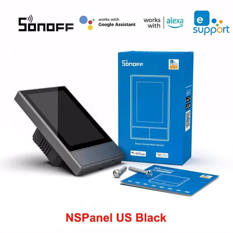 SONOFF NSPanel US Black WiFiSmart Scene Switch Thermostat Temperature All-in-One Control Smart Home Touch Screen Work With Alexa
SONOFF NSPanel US Black WiFiSmart Scene Switch Thermostat Temperature All-in-One Control Smart Home Touch Screen Work With Alexa
