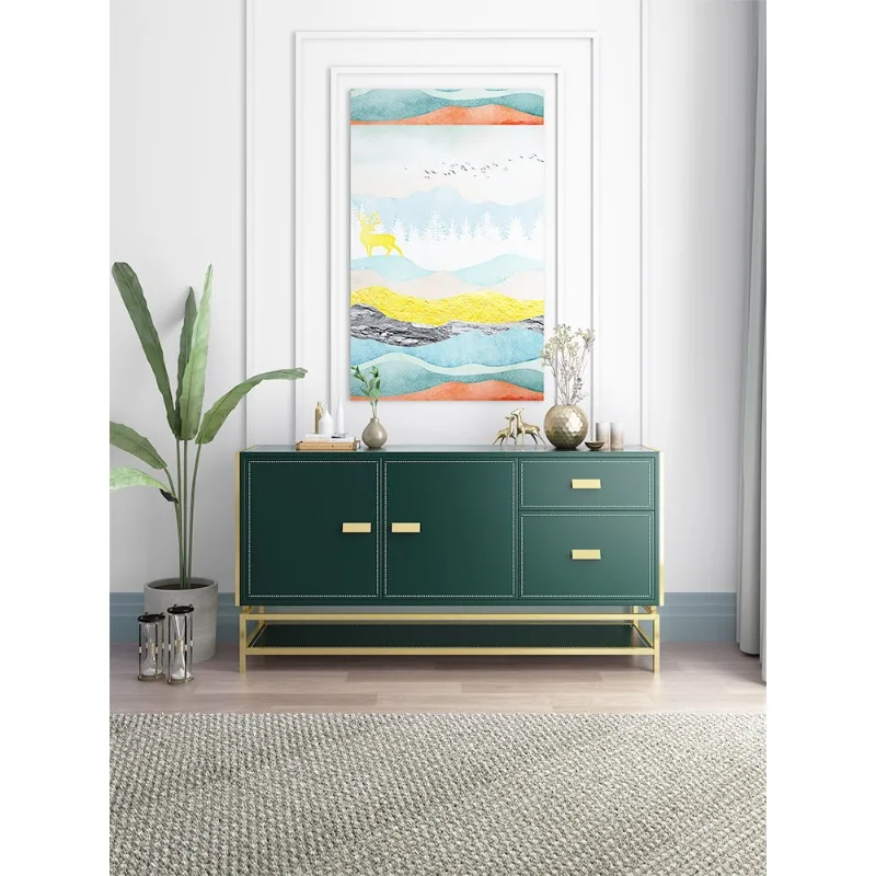 Hotel furniture Light luxury dining side cabinet Locker leather cabinet furniture
Hotel furniture Light luxury dining side cabinet Locker leather cabinet furniture