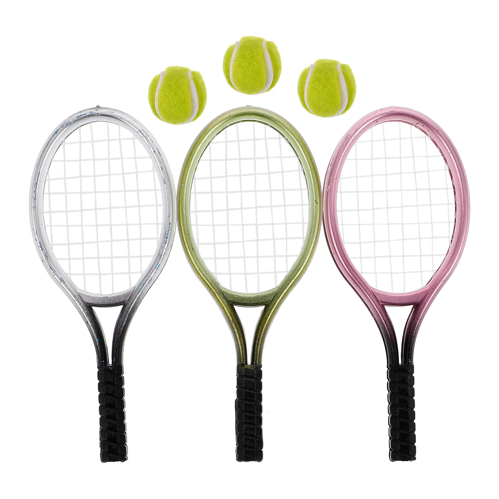 3 Sets Miniature Tennis Rackets Keychain Balls Photography Props Plastic Model Man
3 Sets Miniature Tennis Rackets Keychain Balls Photography Props Plastic Model Man