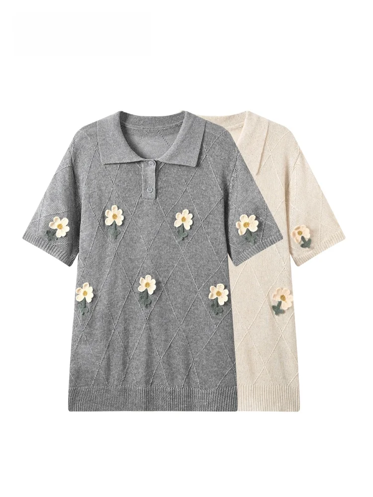 Casual Style Short Sleeve Neck T-Shirt for plus Size Women Summer New Style Slimming College Style Knitted Casual Top
Casual Style Short Sleeve Neck T-Shirt for plus Size Women Summer New Style Slimming College Style Knitted Casual Top