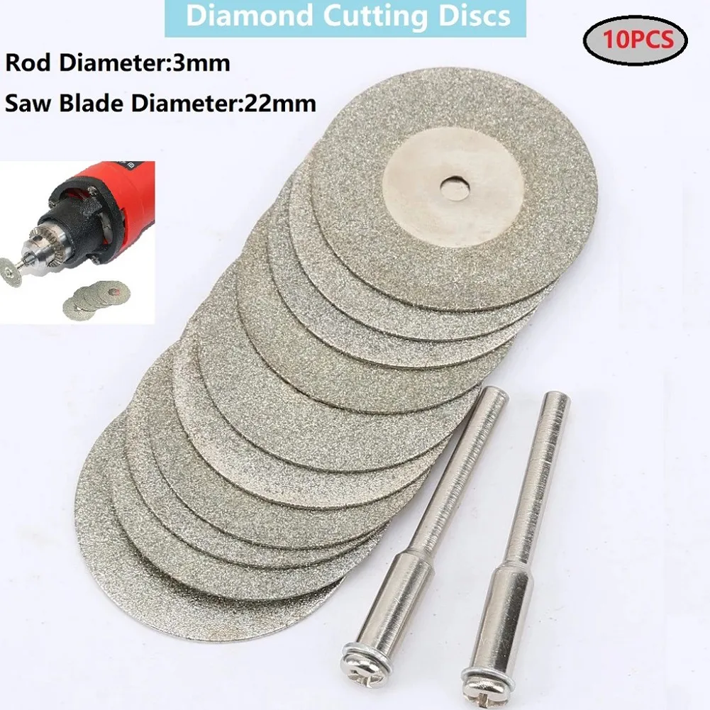 10pcs 22mm Diamond Cutting Disc Wheels Rotary Tool Circular Saw Blade For Drill Mandrel Cutoff Wood Stone Plastic Glass
10pcs 22mm Diamond Cutting Disc Wheels Rotary Tool Circular Saw Blade For Drill Mandrel Cutoff Wood Stone Plastic Glass