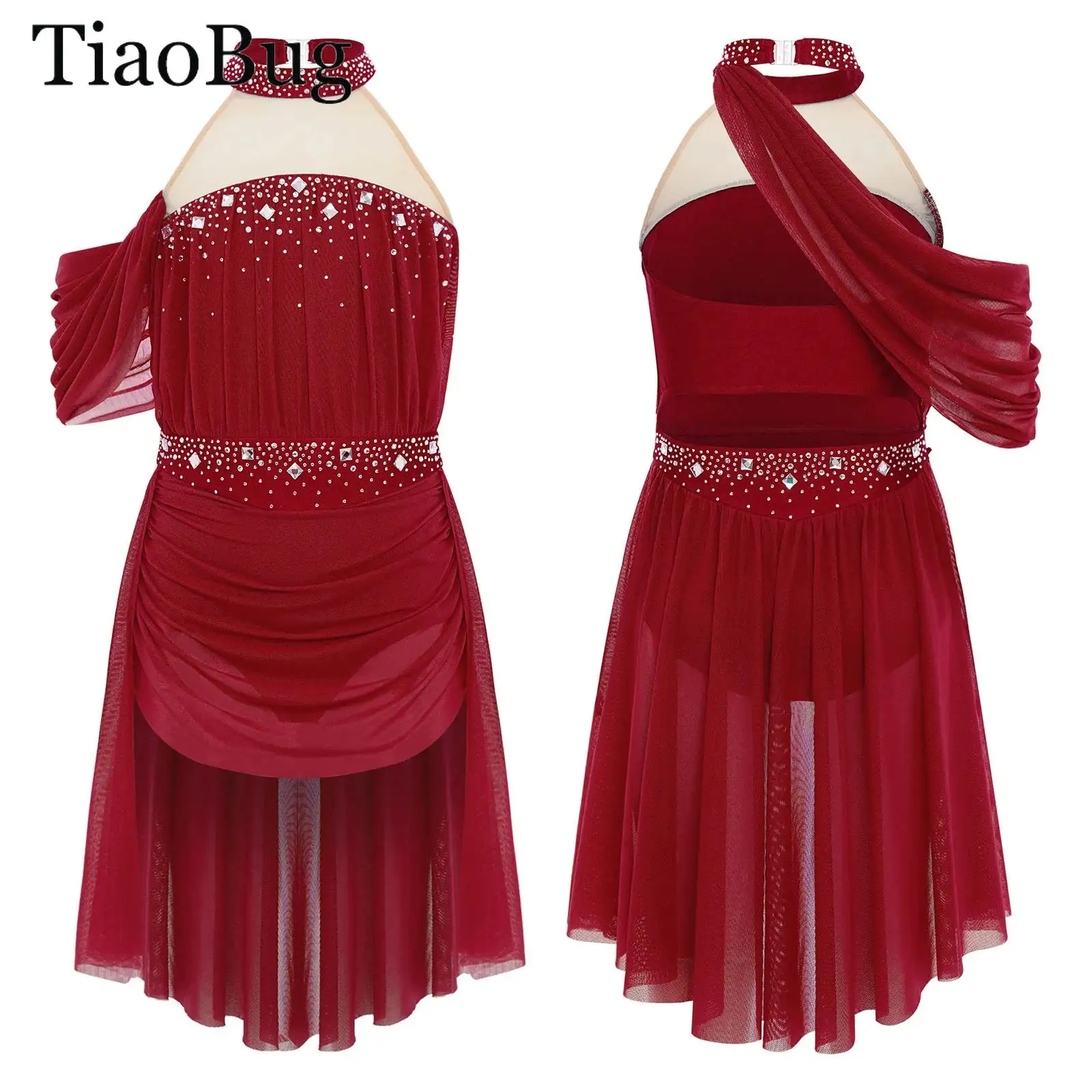 Girls Lyrical Dance Dress Modern Performance Costumes Halter Backless Rhinestones Ballet Gymnastics Skating Leotard Dresses
Girls Lyrical Dance Dress Modern Performance Costumes Halter Backless Rhinestones Ballet Gymnastics Skating Leotard Dresses