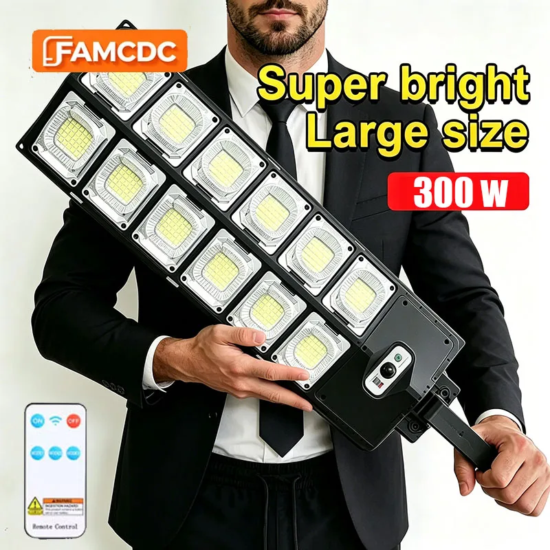 300W Super Bright Solar Street Lights Outdoor Wall Lamp With Motion Sensor Remote Control Garden Street Light RemoteControl Energy-Efflcient Waterproof 4300mah 8000 Lm Solar Street lght
300W Super Bright Solar Street Lights Outdoor Wall Lamp With Motion Sensor Remote Control Garden Street Light RemoteControl Energy-Efflcient Waterproof 4300mah 8000 Lm Solar Street lght