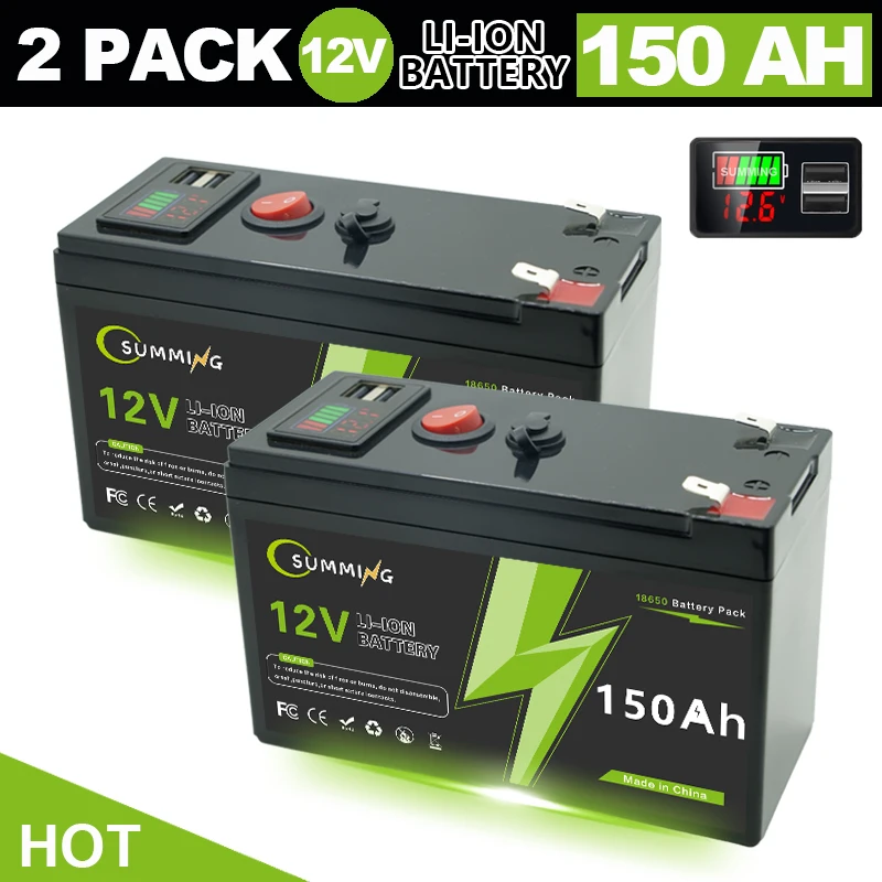 LiFePO4 12V 150Ah Rechargeable Lithium Battery,Built-in BMS,Perfect for Ride on Toys,solar panels,Fish Finders,Power Wheels
LiFePO4 12V 150Ah Rechargeable Lithium Battery,Built-in BMS,Perfect for Ride on Toys,solar panels,Fish Finders,Power Wheels