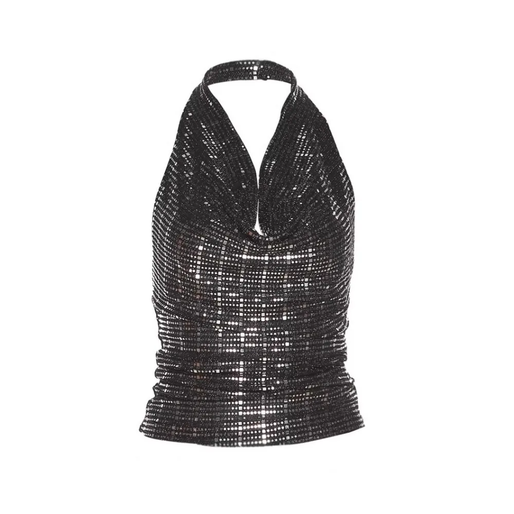 V-neck Glitter Tank Top Vest Backless Sleeveless Sweet Spicy Slim Camisole Spicy Girl Style Sling Glitter Hanging Neck Top Party
V-neck Glitter Tank Top Vest Backless Sleeveless Sweet Spicy Slim Camisole Spicy Girl Style Sling Glitter Hanging Neck Top Party