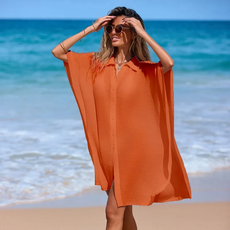 2026 Beach Cover Up Shirt Sheer Loose Short Sleeve Sun Protection Outerwear
2026 Beach Cover Up Shirt Sheer Loose Short Sleeve Sun Protection Outerwear