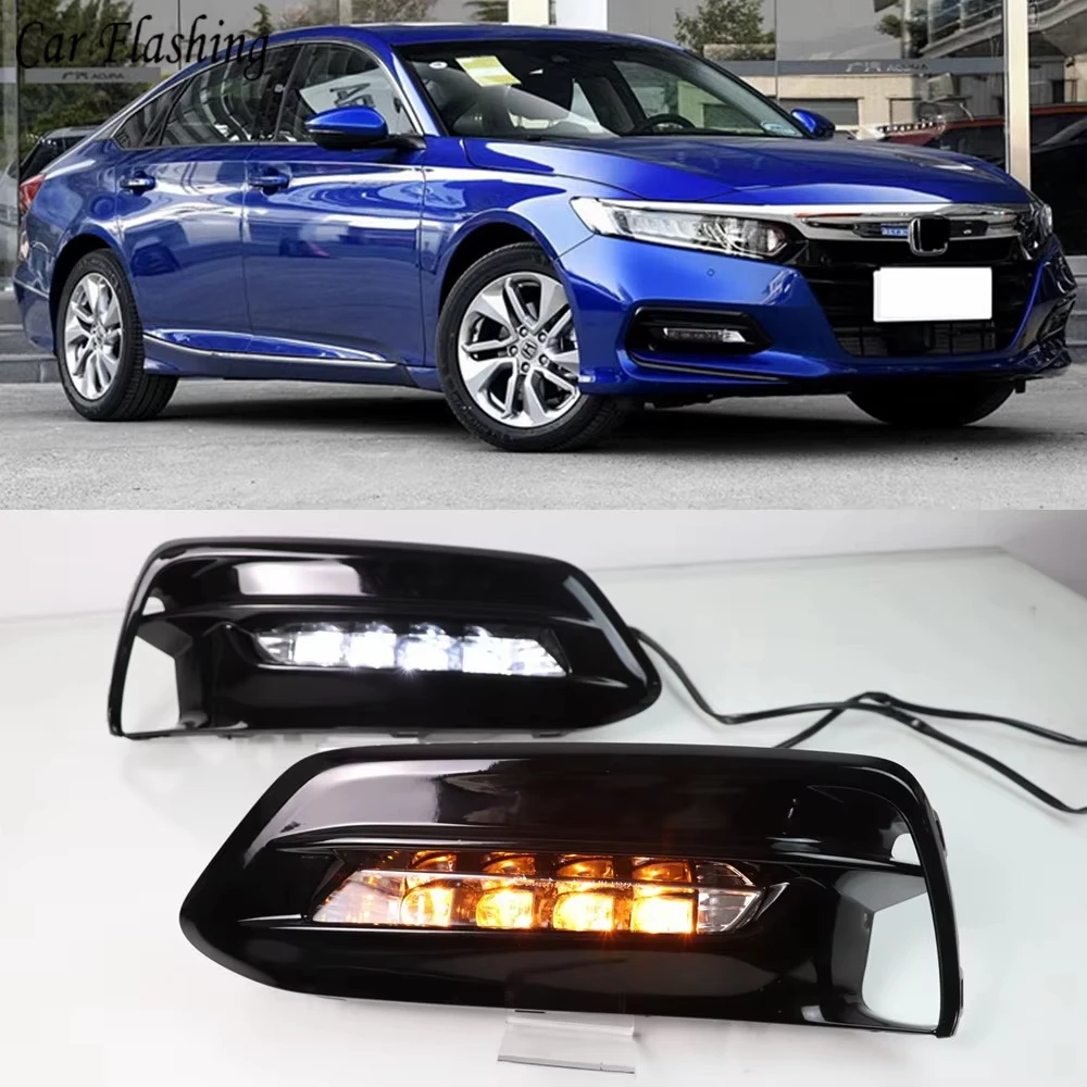 2Pcs LED DRL Daytime Running Light fog lamp Driving lights Yellow Turn Signal Lamp For Honda Accord 10th 2018 2019 2020
2Pcs LED DRL Daytime Running Light fog lamp Driving lights Yellow Turn Signal Lamp For Honda Accord 10th 2018 2019 2020