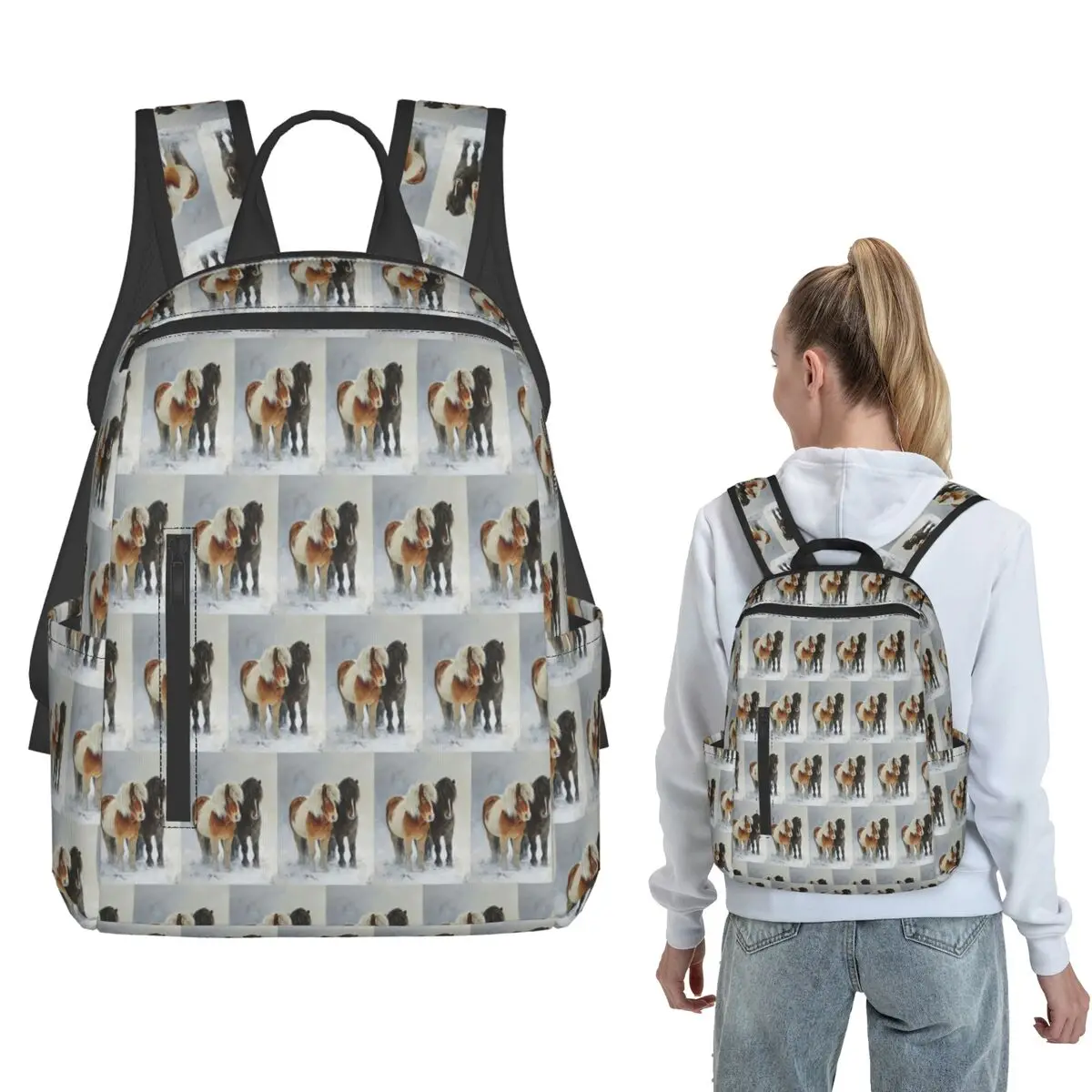 A Pair Of Icelandic Horses Playing In A Snowy Landscape Horses In Motion Backpack Daypack BookBag School Bag Shoulder Bags
A Pair Of Icelandic Horses Playing In A Snowy Landscape Horses In Motion Backpack Daypack BookBag School Bag Shoulder Bags