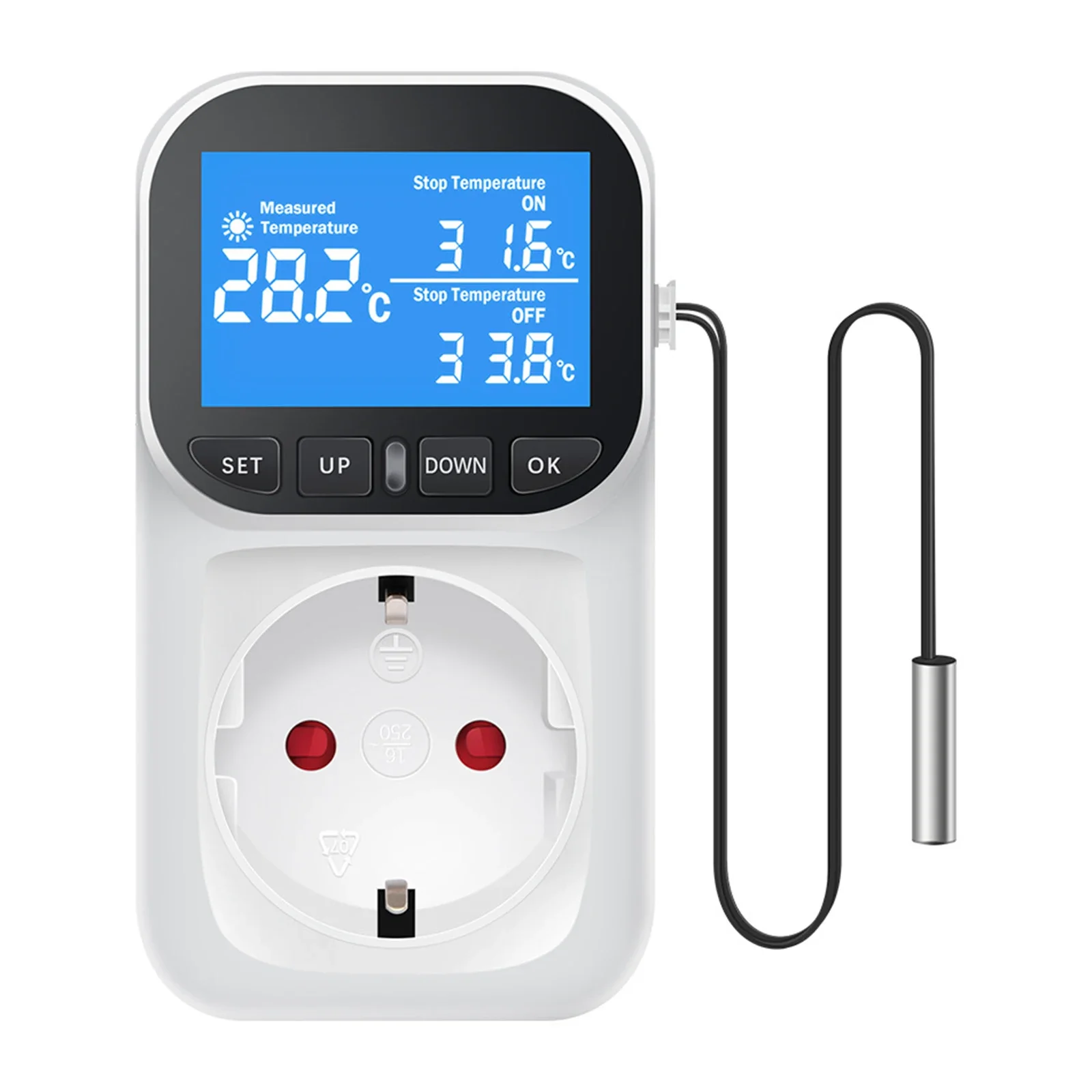 Accurate LCD Screen External Temperature Detector with Programmable Timer for Energy Monitor and Control Temperature Easily
Accurate LCD Screen External Temperature Detector with Programmable Timer for Energy Monitor and Control Temperature Easily