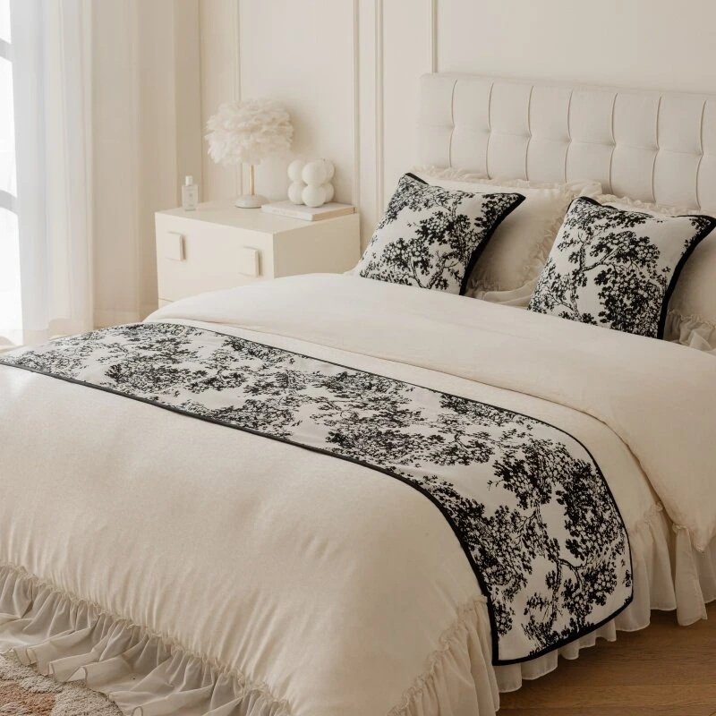 Black and White Vintage Chenille Bed Runner Plant Jacquard Soft Bed Scarf High Quality Texture Bedend Cover Towel Home Decor
Black and White Vintage Chenille Bed Runner Plant Jacquard Soft Bed Scarf High Quality Texture Bedend Cover Towel Home Decor