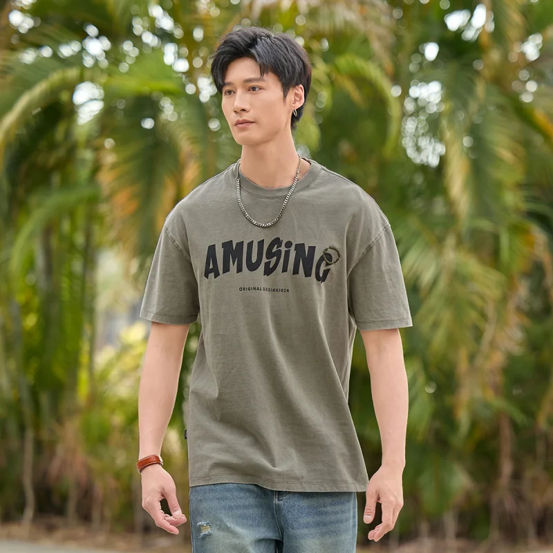 8983 Trendy American loose hundred combed cotton men's T-shirt printed short-sleeved Hugh fashion leisure tops tide male
8983 Trendy American loose hundred combed cotton men's T-shirt printed short-sleeved Hugh fashion leisure tops tide male