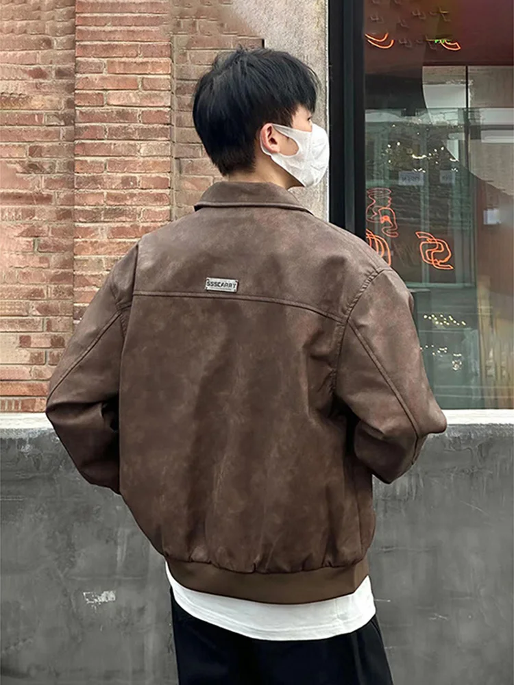 Short Brown Leather Jacket Men's Stylish American Pilot Motorcycle Vintage Baseball Uniform Loose Fit Autumn Fashion Outerwear
Short Brown Leather Jacket Men's Stylish American Pilot Motorcycle Vintage Baseball Uniform Loose Fit Autumn Fashion Outerwear