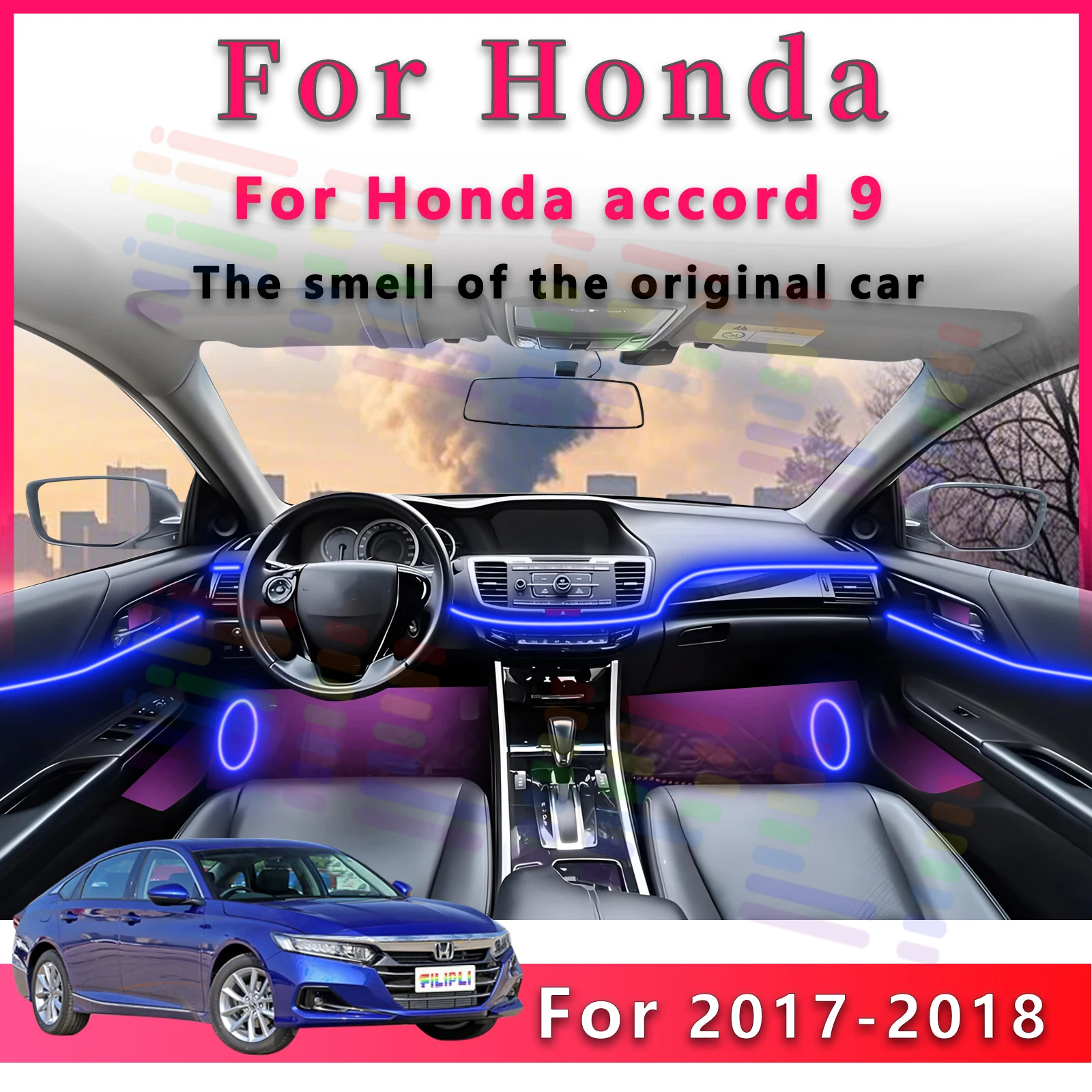 Для Honda Accord 9-го поколения светодиодная лента 64 цвета лампа окружающего освещения для интерьера с управлением через приложение акриловое украшение и несколько
Для Honda Accord 9-го поколения светодиодная лента 64 цвета лампа окружающего освещения для интерьера с управлением через приложение акриловое украшение и несколько