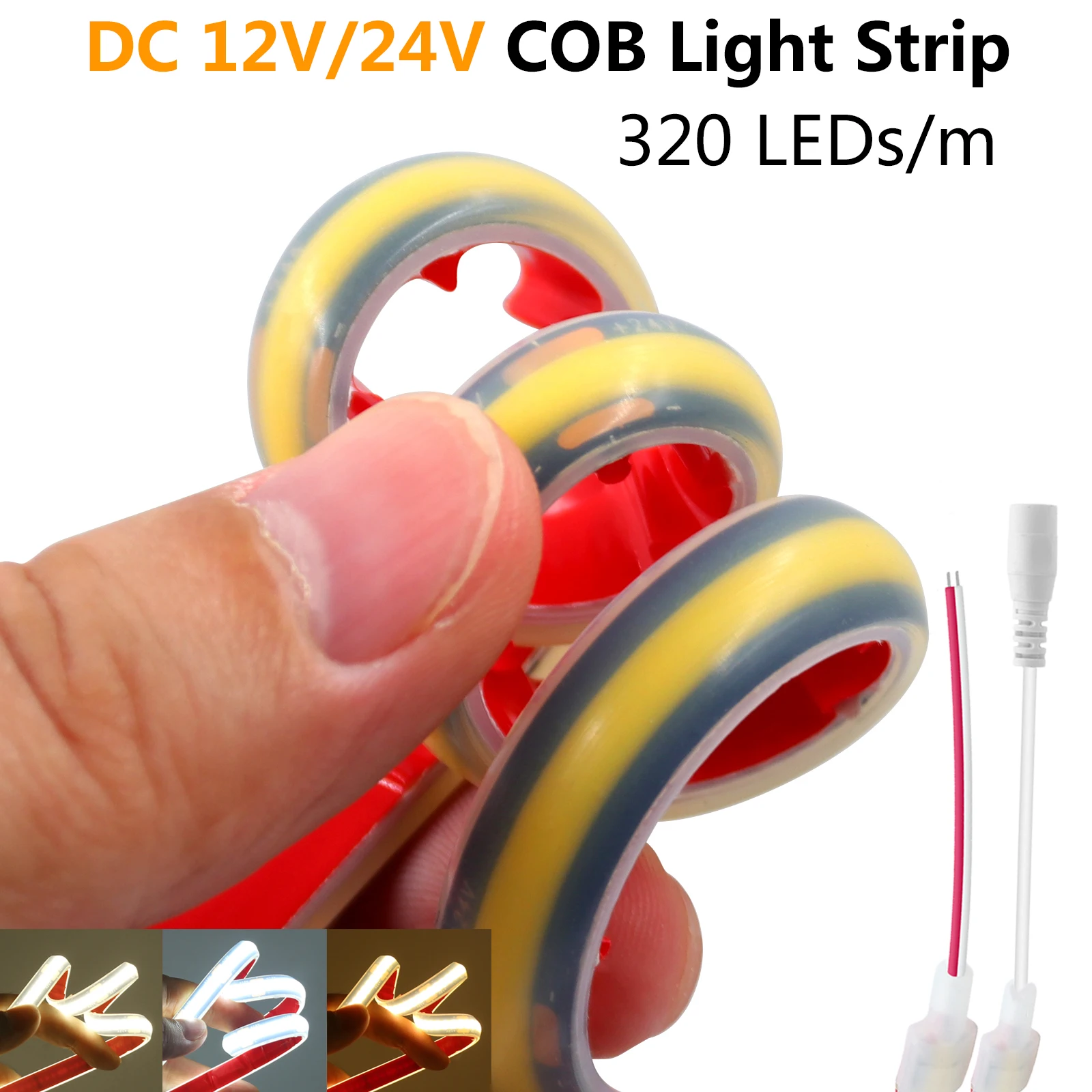 IP68 Waterproof 12V 24V COB LED Neon Light Strip With DC Plug 2PIN Wire 320LED/m 3000k 4000k 6000k Flexible Lamp 0.5m 5m 10m 20m
IP68 Waterproof 12V 24V COB LED Neon Light Strip With DC Plug 2PIN Wire 320LED/m 3000k 4000k 6000k Flexible Lamp 0.5m 5m 10m 20m