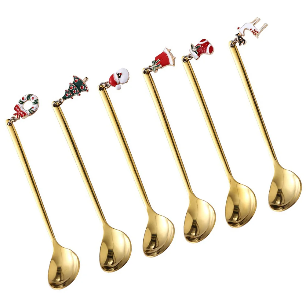 6 Pcs Christmas Spoon Cake Coffee Decorate Comfortable Handle Stainless Steel Stirring Spoons Cup Friend Family
6 Pcs Christmas Spoon Cake Coffee Decorate Comfortable Handle Stainless Steel Stirring Spoons Cup Friend Family