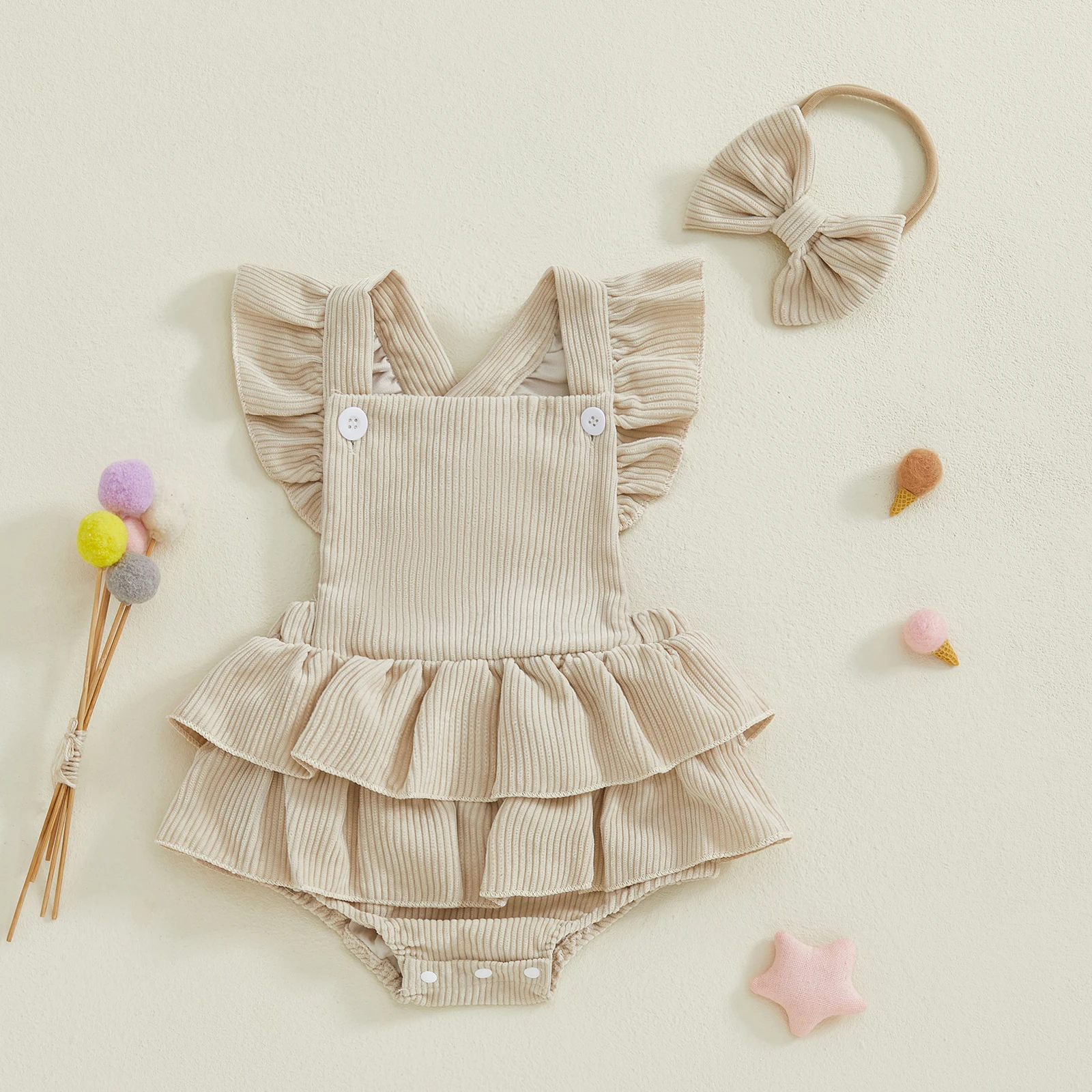 Infant Baby Girl Fall Outfits Baby Girl Toddler Clothes Square Neck Flying Sleeve Ruffle Romper Dress with Bow Headband Set
Infant Baby Girl Fall Outfits Baby Girl Toddler Clothes Square Neck Flying Sleeve Ruffle Romper Dress with Bow Headband Set