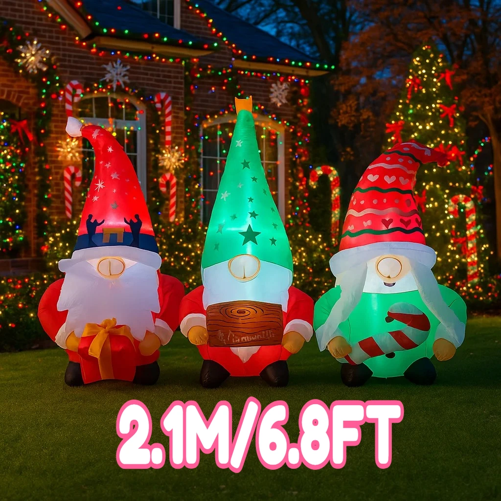 2.1M/6.8FT Inflatable Christmas Gnomes Yard Lawn Lights LED Home Decorations Toys Yard Xmas Ornaments Holiday Decor Supplies
2.1M/6.8FT Inflatable Christmas Gnomes Yard Lawn Lights LED Home Decorations Toys Yard Xmas Ornaments Holiday Decor Supplies