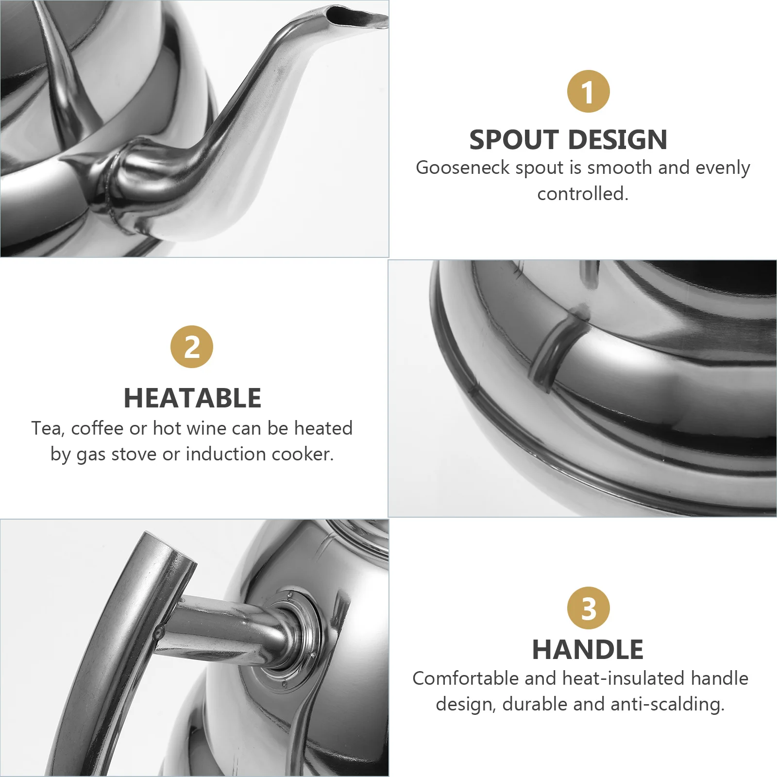 1Pcs Stainless Steel Teapot Heat Resistant Water Kettle Filter Strainer Practical Large Capacity Household Heating
1Pcs Stainless Steel Teapot Heat Resistant Water Kettle Filter Strainer Practical Large Capacity Household Heating