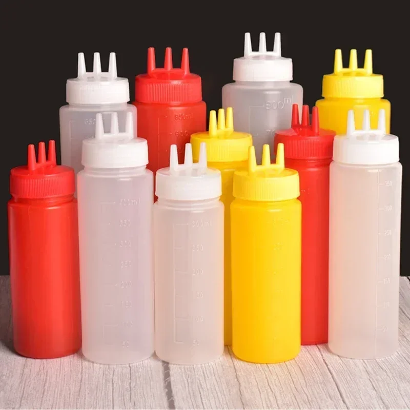 3 Holes Twist Cap Squeeze Bottle Food Grade Plastic Ketchup Mustard Mayo Sauces Olive Oil Bottles Condiment Container
3 Holes Twist Cap Squeeze Bottle Food Grade Plastic Ketchup Mustard Mayo Sauces Olive Oil Bottles Condiment Container