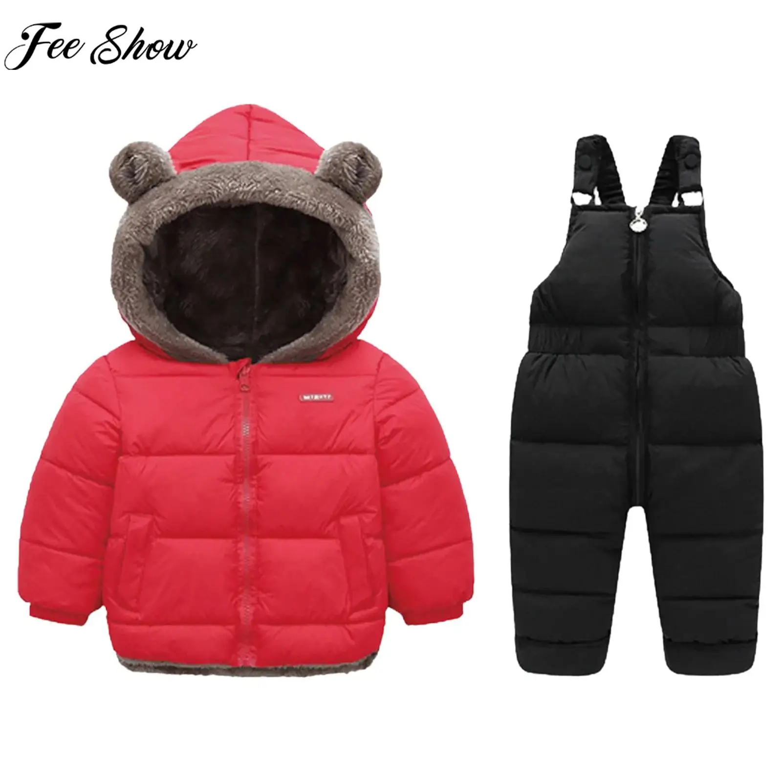Infant Winter Snowsuit Zipper Thick Warm Fleece-Lined Hooded Padded Jacket with Down Overalls for Skiing School Daily Home Wear
Infant Winter Snowsuit Zipper Thick Warm Fleece-Lined Hooded Padded Jacket with Down Overalls for Skiing School Daily Home Wear