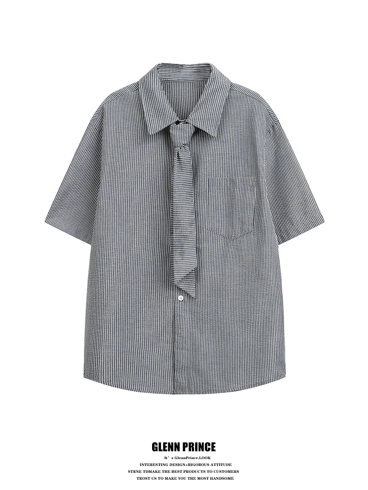Loose Fit Korean Style Short Sleeve Shirt for Men Summer Casual Plaid Design Polyester Fiber Youth Fashion School Uniform Style
Loose Fit Korean Style Short Sleeve Shirt for Men Summer Casual Plaid Design Polyester Fiber Youth Fashion School Uniform Style