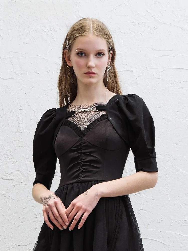 Punk Style Original Black Versatile Long And Short Women's Shoulder Coat Spring Summer Streetwear V-neck Short Sleeve Slim Fit
Punk Style Original Black Versatile Long And Short Women's Shoulder Coat Spring Summer Streetwear V-neck Short Sleeve Slim Fit