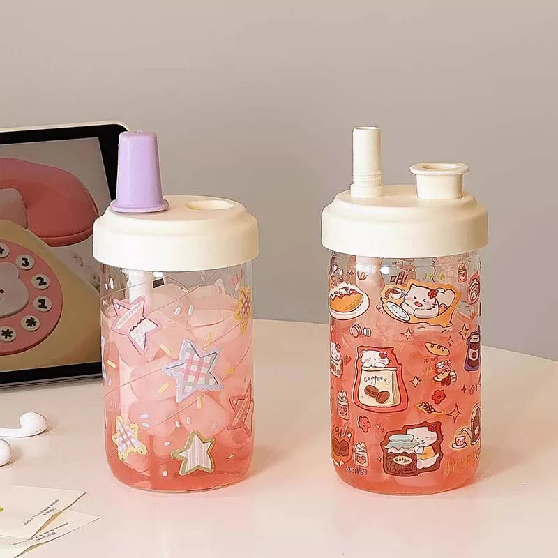 Kawaii Glass Water Bottle For Girls With Straw New Bubble Juice Milk Tea Cup Student Heat-resistant Glass Drinking Bottle 500ML
Kawaii Glass Water Bottle For Girls With Straw New Bubble Juice Milk Tea Cup Student Heat-resistant Glass Drinking Bottle 500ML