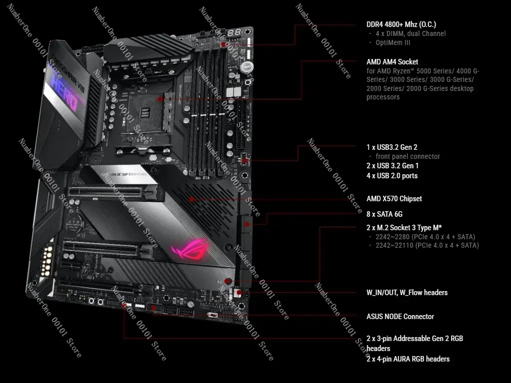 ROG Crosshair VIII Hero Motherboard X570 ATX Gaming AM4 Socket Support 5500 5600 5700X 5800X3D CPU DDR4 M.2 NVME PCIe 4.0
ROG Crosshair VIII Hero Motherboard X570 ATX Gaming AM4 Socket Support 5500 5600 5700X 5800X3D CPU DDR4 M.2 NVME PCIe 4.0