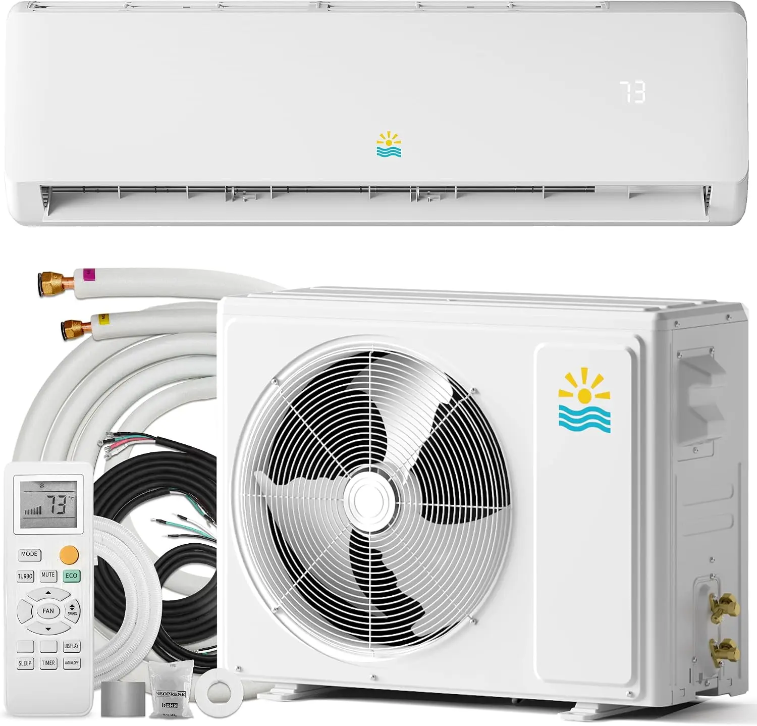 Efficient Ductless Mini Split AC Heating System 18000 BTU Inverter Heating Cooling 19 SEER2 230V Energy Efficient Ductless AC Up To 1250sq.ft Pre charged System With Installation Kit
Efficient Ductless Mini Split AC Heating System 18000 BTU Inverter Heating Cooling 19 SEER2 230V Energy Efficient Ductless AC Up To 1250sq.ft Pre charged System With Installation Kit