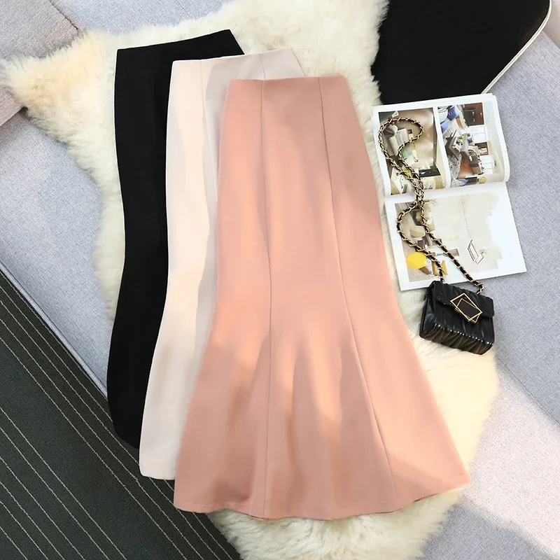 Solid Color Mermaid Women's Skirts Spring Summer New High Waist Vintage Office Lady Pencil Mid Skirts Female
Solid Color Mermaid Women's Skirts Spring Summer New High Waist Vintage Office Lady Pencil Mid Skirts Female