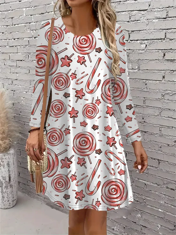 Новогоднее вечернее женское платье, рождественский халат, повседневное свободное платье трапециевидной формы с длинными рукавами и круглым вырезом, рождественское платье со снеговиком и ледековым узором
Новогоднее вечернее женское платье, рождественский халат, повседневное свободное платье трапециевидной формы с длинными рукавами и круглым вырезом, рождественское платье со снеговиком и ледековым узором