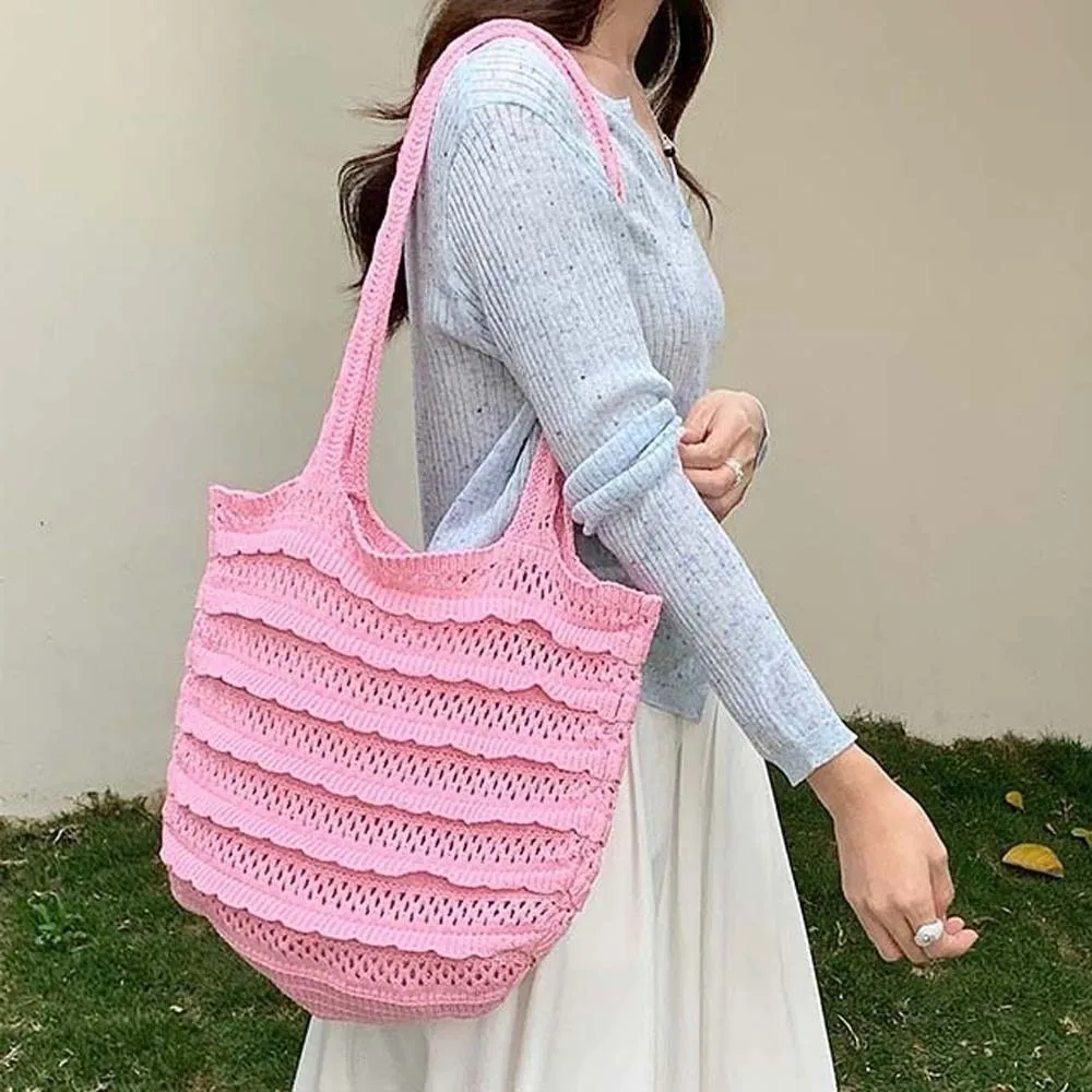 Однотонная вместительная вязаная сумка-тоут для женщин, летняя пляжная сумка для отпуска, женская сумка через плечо, связанная крючком
Однотонная вместительная вязаная сумка-тоут для женщин, летняя пляжная сумка для отпуска, женская сумка через плечо, связанная крючком