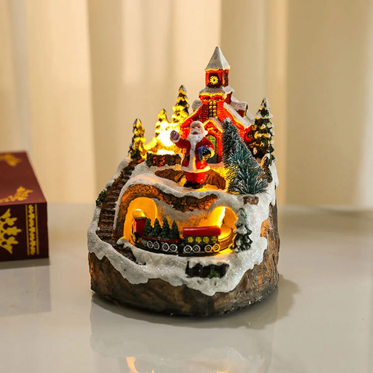 ABMO, 1 шт., наборы рождественских деревенских домов, вращающийся поезд, демонстрационные фигурки, светодиодная подсветка, музыкальное рождественское праздничное украшение Sant
ABMO, 1 шт., наборы рождественских деревенских домов, вращающийся поезд, демонстрационные фигурки, светодиодная подсветка, музыкальное рождественское праздничное украшение Sant