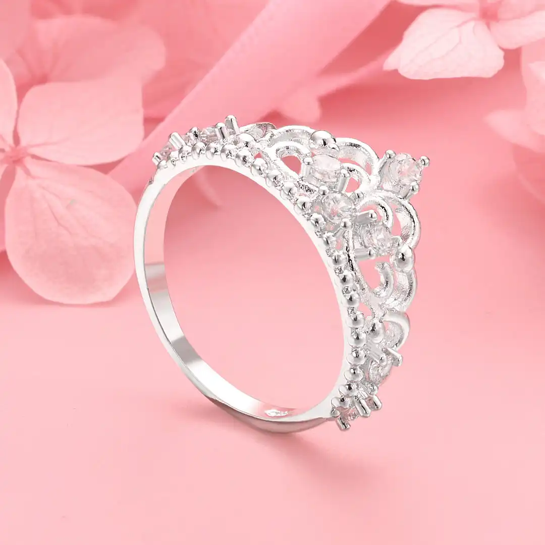 1 piece of 925 sterling silver exquisite crown zircon ring, women's fashion engagement accessory jewelry
1 piece of 925 sterling silver exquisite crown zircon ring, women's fashion engagement accessory jewelry