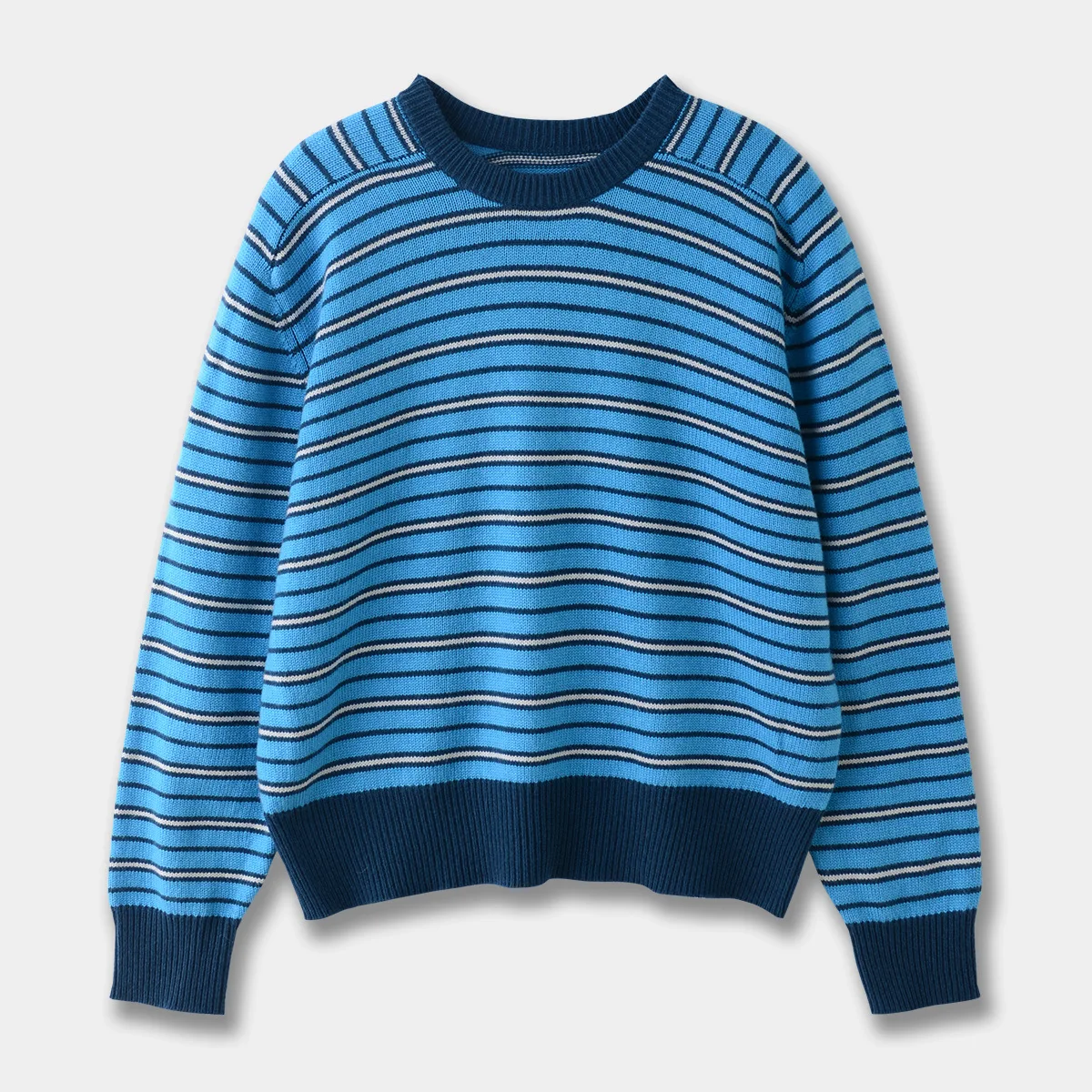 O-Neck Contrasting Color Loose Fit Women's Pullovers Top Trending Knitwears Lady Striped Knitted Sweater for Autumn Winter
O-Neck Contrasting Color Loose Fit Women's Pullovers Top Trending Knitwears Lady Striped Knitted Sweater for Autumn Winter
