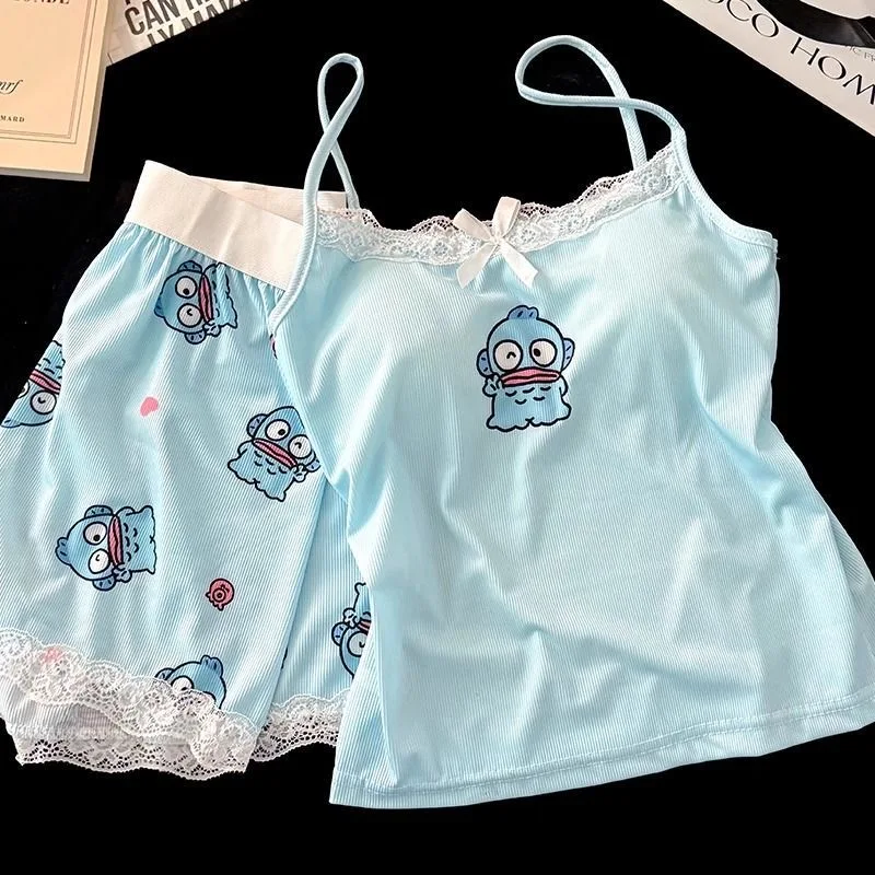 New Hangyo Don Cartoon Pajamas Set Cute Sleeveless Camisole With Chest Pads Sexy Pajamas Girls Loungewear Set Holiday Gifts
New Hangyo Don Cartoon Pajamas Set Cute Sleeveless Camisole With Chest Pads Sexy Pajamas Girls Loungewear Set Holiday Gifts