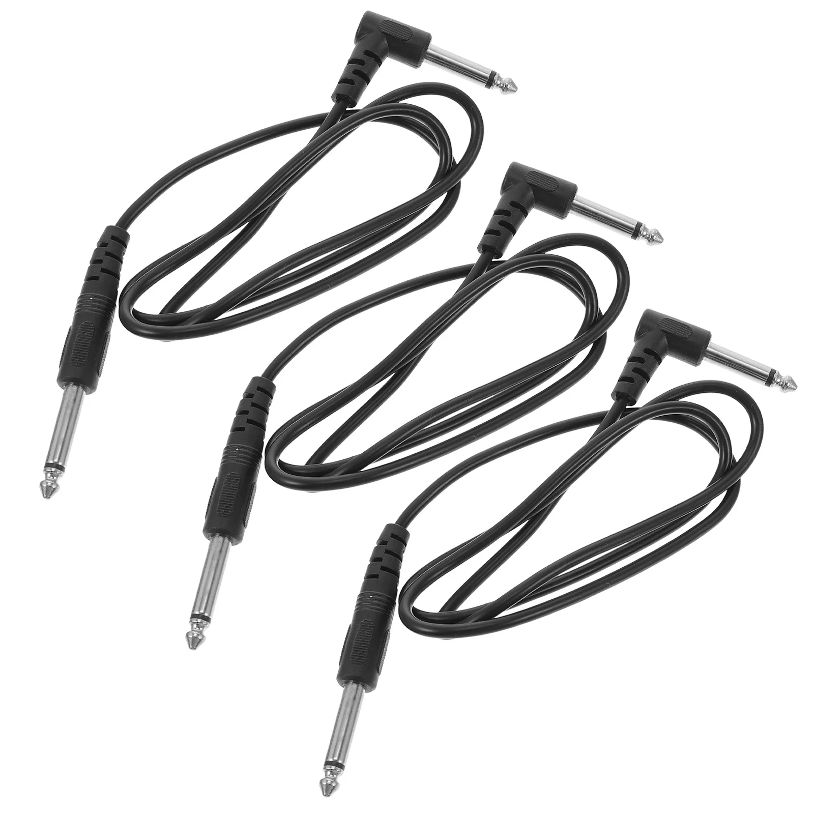 3Pcs Professional Audio Cable 6.35mm Robust Guitar Connect Cable for Electric Guitar Instrument Reliable Performance Tangle