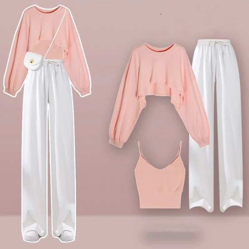 Women's Fall Outfit 2023 Autumn New Fashion Leisure Sports Long Sleeved Top Strap High Waist Slim Wide Leg Pants Two Piece Set
Women's Fall Outfit 2023 Autumn New Fashion Leisure Sports Long Sleeved Top Strap High Waist Slim Wide Leg Pants Two Piece Set