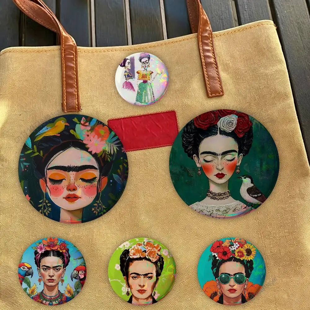 F-FridaES Design K-KahloS Cute Round Tinplate Badges Character Brooch DIY Accessories for Backpack Jacket Hat Collectible Gift
F-FridaES Design K-KahloS Cute Round Tinplate Badges Character Brooch DIY Accessories for Backpack Jacket Hat Collectible Gift