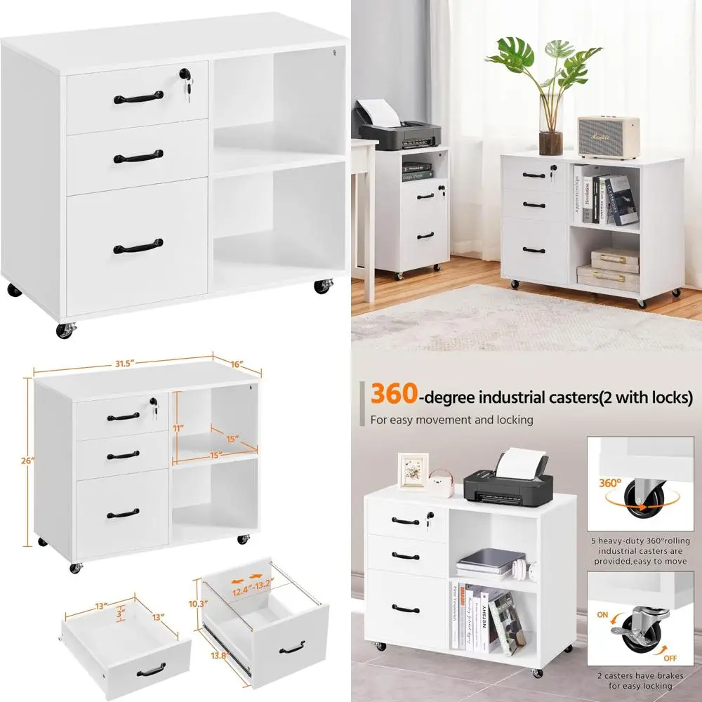 Mobile Letter Size Filing Cabinet with Printer Stand for Home and Office File Organization
Mobile Letter Size Filing Cabinet with Printer Stand for Home and Office File Organization