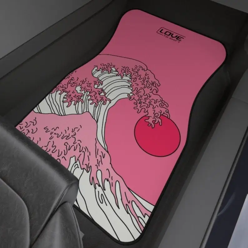 Напольные коврики для автомобиля Pink Great Wave, набор напольных ковриков для автомобиля, коврики для автомобиля Kanigawa, Сделано в США
Напольные коврики для автомобиля Pink Great Wave, набор напольных ковриков для автомобиля, коврики для автомобиля Kanigawa, Сделано в США