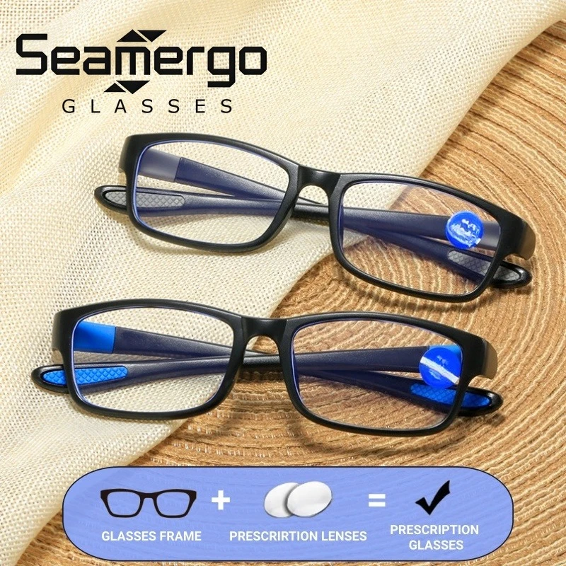 SEAMERGO Anti-slip Square Frame Ultra Light Pressure-free Comfortable Anti-blue Light Prescription Glasses Lenses with Customiz
SEAMERGO Anti-slip Square Frame Ultra Light Pressure-free Comfortable Anti-blue Light Prescription Glasses Lenses with Customiz