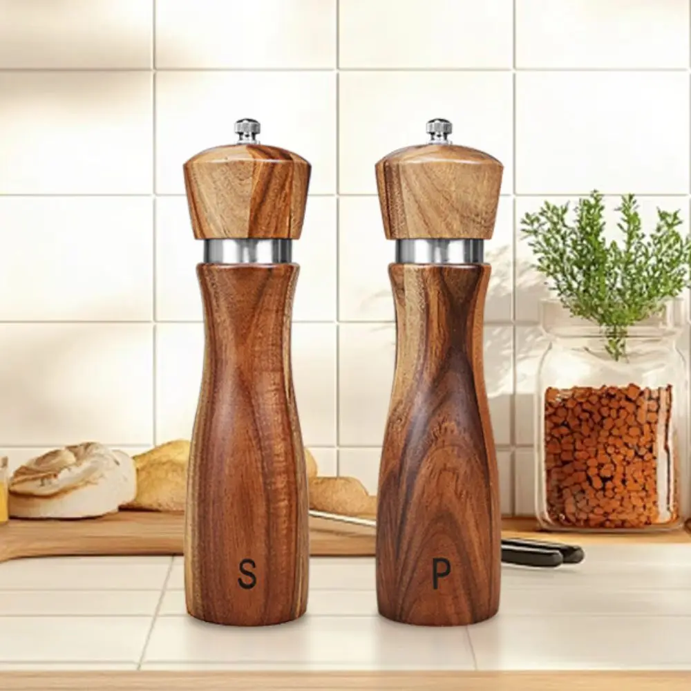 2pcs Manual Wood Salt and Pepper Grinder Set Ceramic Core Adjustable Salt and Pepper Mill 8 Inch with Scale Pepper Bottle BBQ
2pcs Manual Wood Salt and Pepper Grinder Set Ceramic Core Adjustable Salt and Pepper Mill 8 Inch with Scale Pepper Bottle BBQ