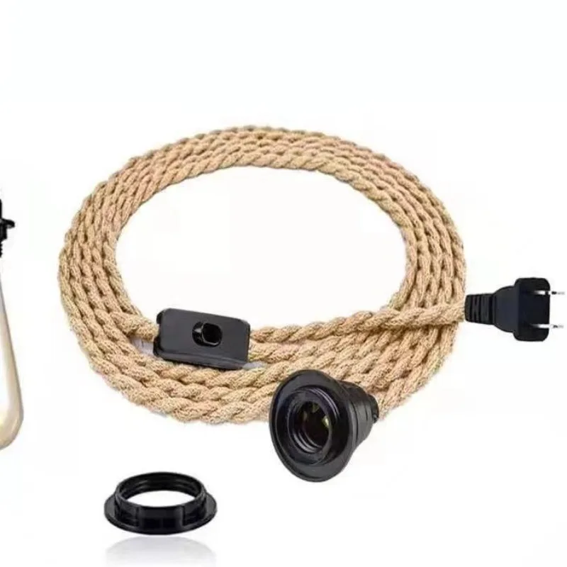 Retro Hemp Rope Pendant Light Base with Switch Plug E27 E26 Simple Hanging Lights Bulb Socket Fixtures
Retro Hemp Rope Pendant Light Base with Switch Plug E27 E26 Simple Hanging Lights Bulb Socket Fixtures