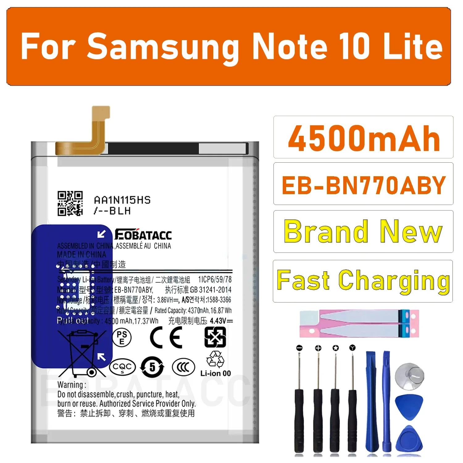 2025 Years EB-BN770ABY Battery Replacement For Samsung Note 10 Lite battery+Free Tools
2025 Years EB-BN770ABY Battery Replacement For Samsung Note 10 Lite battery+Free Tools